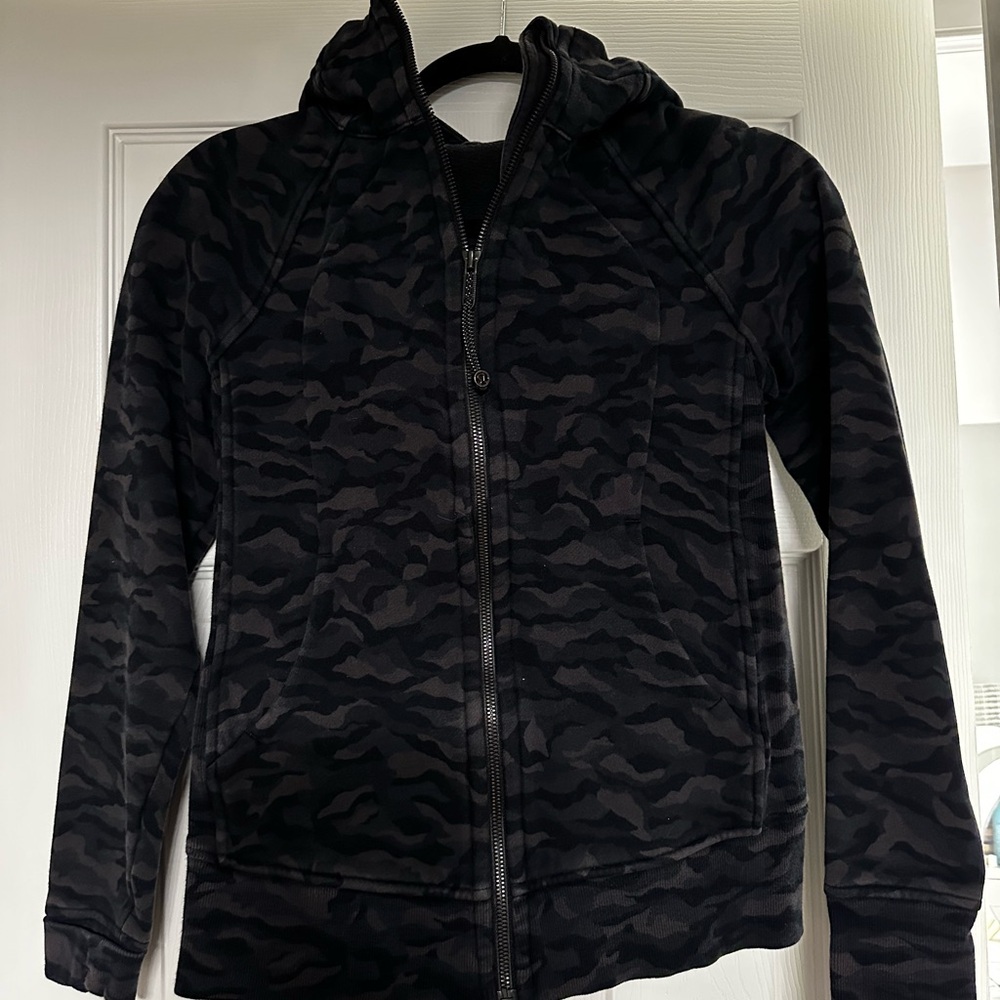 Lululemon Black Camo Zip-Up Hoodie